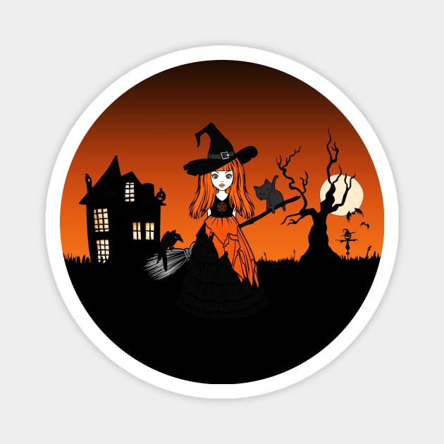 The Witching Hour Orange Cheeky Witch® Magnet by Cheeky Witch